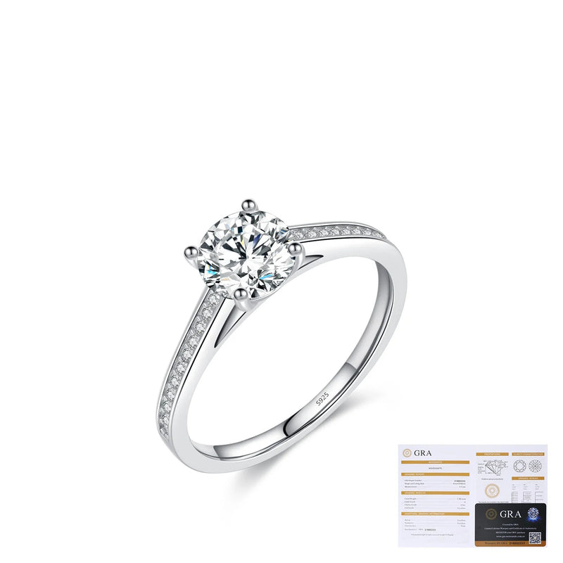 Geometric Moissanite Ring in Sterling Silver – Modern Minima - On Model View - FITINY