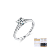 Geometric Moissanite Ring in Sterling Silver – Modern Minima - On Model View - FITINY