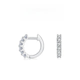 Oval Moissanite Hoop Earrings in Sterling Silver
