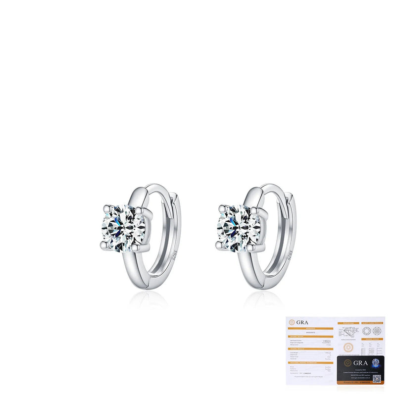 Geometric Moissanite Hoop Earrings in Sterling Silver – Ligh - Gift Box - FITINY Jewelry