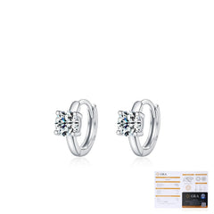 Geometric Moissanite Hoop Earrings in Sterling Silver – Ligh - Gift Box - FITINY Jewelry