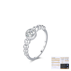 Geometric Bubble Ring with Round Moissanite Stones in Sterli - Detail View - FITINY Jewelry