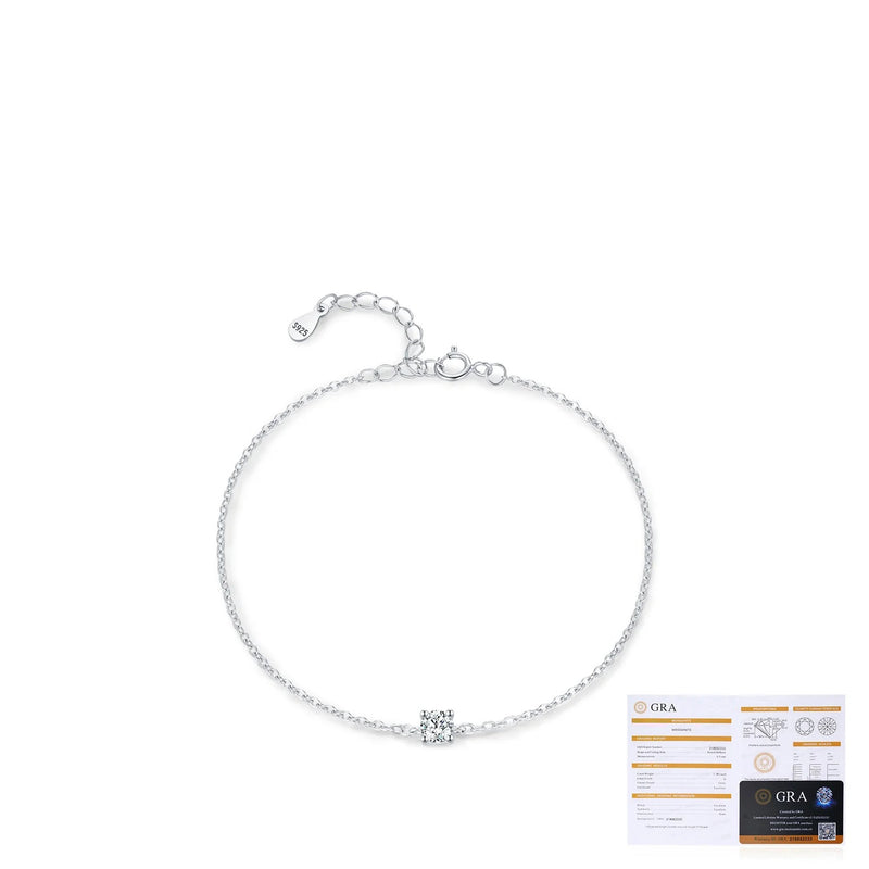 Geometric Moissanite Bracelet in Sterling Silver – Minimalis - Gift Box - FITINY Jewelry