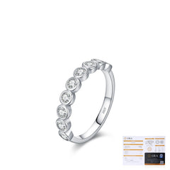 Bubble-Embossed Moissanite Ring in Sterling Silver – Geometr - Detail View - FITINY Jewelry