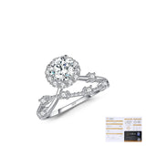 Floral Vine Moissanite Ring in Sterling Silver – Elegant Old - On Model View - FITINY
