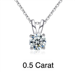 S925 Moissanite Classic Four-Prong Pendant, Minimalist Collarbone Chain Jewelry Pendant Necklace for Women - FITINY Jewelry