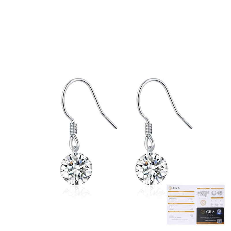 Round Moissanite Stud Earrings in Sterling Silver – Minimali - Detail View - FITINY Jewelry