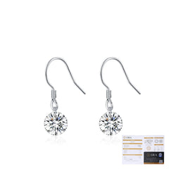 Round Moissanite Stud Earrings in Sterling Silver – Minimali - Detail View - FITINY Jewelry