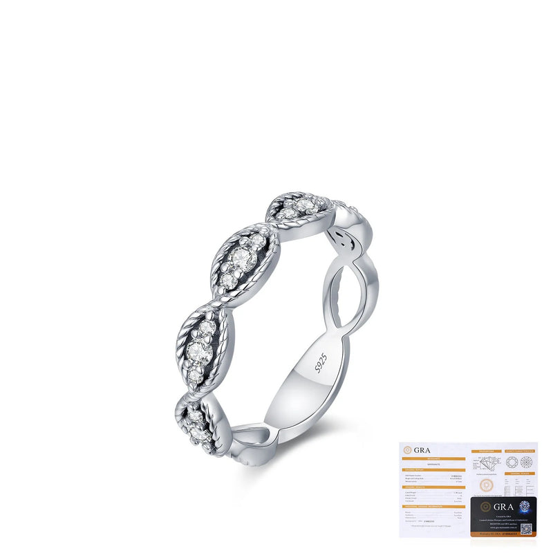 Twisted Rope Moissanite Ring in Sterling Silver – Vintage-In - On Model View - FITINY