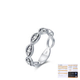 Twisted Rope Moissanite Ring in Sterling Silver – Vintage-Inspired Stackable Band for Women