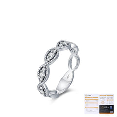 Twisted Rope Moissanite Ring in Sterling Silver – Vintage-In - On Model View - FITINY