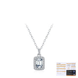 Emerald-Cut Moissanite Pendant Necklace in Sterling Silver – - Detail View - FITINY Jewelry