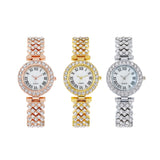 Luxury Women’s Rhinestone Quartz Watch with Diamond-Studded Dial & Bracelet, Shiny Quartz Movement Accurate Time Adjustable Strap Exquisite Electroplated Stainless Luxury Wrist Decoration Watch