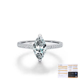 Marquise-Cut Moissanite Ring in Sterling Silver – Elegant Lu - Detail View - FITINY Jewelry