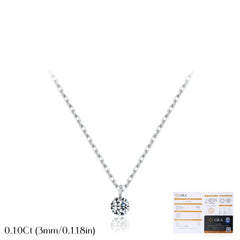 Round Moissanite Solitaire Pendant Necklace in Sterling Silv - Detail View - FITINY Jewelry