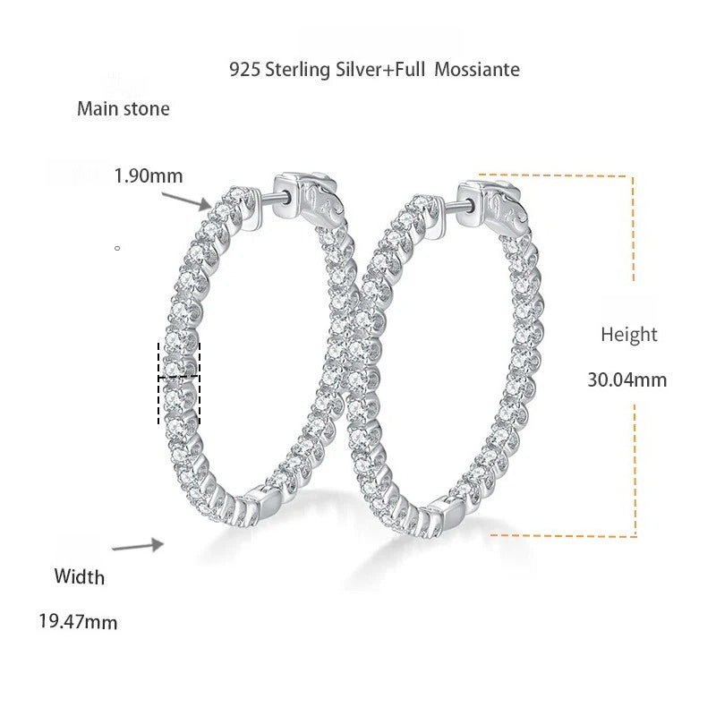 Geometric Circle Stud Earrings in Sterling Silver with Premi - Front View - FITINY Jewelry