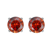 S925 Multicolor Moissanite 4-Prong Stud Earrings, 10 Color 0.5-3ct D-Grade VVS Certificate, Unisex Hypoallergenic Sterling Silver Gift - Fitiny