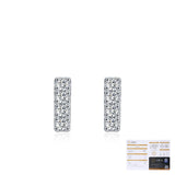 Geometric Square Moissanite Stud Earrings in Sterling Silver