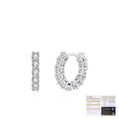 Geometric Moissanite Stud Earrings in Sterling Silver – Ligh - Detail View - FITINY Jewelry