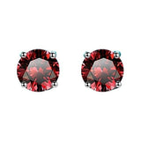 S925 Multicolor Moissanite 4-Prong Stud Earrings, 10 Color 0.5-3ct D-Grade VVS Certificate, Unisex Hypoallergenic Sterling Silver Gift - Fitiny