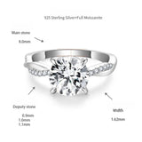 FITINY 2-Carat Full Moissanite Solitaire Ring with Four-Prong Vine Band – Modern Minimalist Engagement Ring