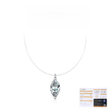 Geometric Waterdrop Moissanite Pendant Necklace in Sterling  - Front View - FITINY Jewelry