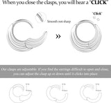 3 Pieces Small Hoop Huggie Earrings Set for Women, Silver Stud Earrings for Multiple Piercing Hypoallergenic Trendy Jewelry, Dainty Jackets Cartilage Cubic Zircon Earrings for Women's Gifts