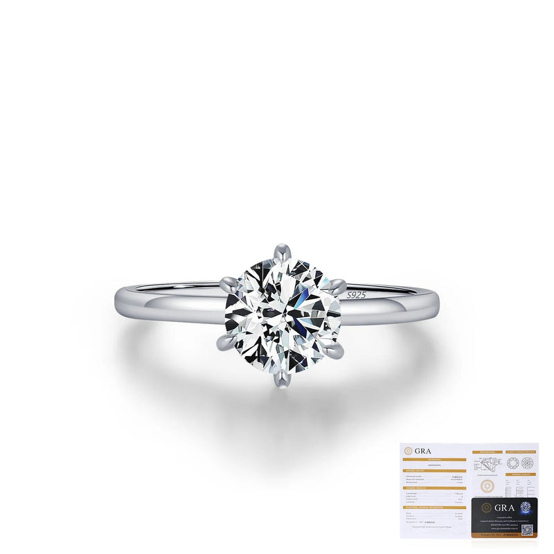 Geometric Moissanite Accent Ring in Sterling Silver – Modern - On Model View - FITINY