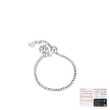 Geometric Moissanite Adjustable Ring in Sterling Silver - Detail View - FITINY Jewelry