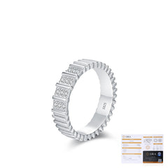 Stackable Moissanite-Embellished Sterling Silver Ring for Wo - Detail View - FITINY Jewelry