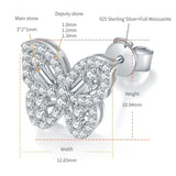 Bow-Knot Stud Earrings with Brilliant Moissanite Accents — 9 - Detail View - FITINY Jewelry