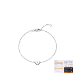 Minimalist Heart-Shaped Moissanite Bracelet in Sterling Silv - Detail View - FITINY Jewelry