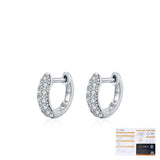 Geometric Moissanite Hoop Earrings in Sterling Silver - Detail View - FITINY Jewelry