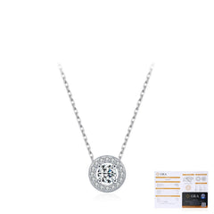 Round Moissanite Pendant Necklace in Sterling Silver – Delic - Detail View - FITINY Jewelry