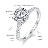 FITINY Moissanite Solitaire Ring in Sterling Silver with Platinum Plating – Minimalist Stackable Wedding Band for Women