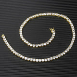 Hip Hop Iced Out Tennis Chain Necklaces, 18K Gold & White Gold Plated, 3–6mm CZ Iced Out Bling Jewelry, 16-24inch