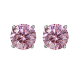 S925 Multicolor Moissanite 4-Prong Stud Earrings, 10 Color 0.5-3ct D-Grade VVS Certificate, Unisex Hypoallergenic Sterling Silver Gift - Fitiny