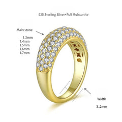 Half-Eternity Moissanite Ring in Sterling Silver with 18K Go - On Model View - FITINY