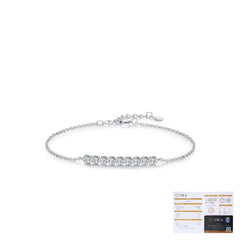 Geometric Moissanite Accent Bracelet in Sterling Silver - On Model View - FITINY