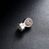 Multicolor Crystal Cluster Magnetic Round Halo Stud Earrings for Men Women, 6mm Round Crystal Inlaid Magnetic Earrings Non-Piercing Clip On Stud Earring - Fitiny