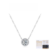 Geometric D-Color VVS1 Moissanite Pendant Necklace in Sterling Silver – Delicate Clavicle Chain for Everyday Elegance