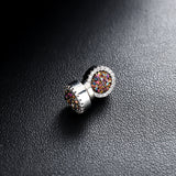Multicolor Crystal Cluster Magnetic Round Halo Stud Earrings for Men Women, 6mm Round Crystal Inlaid Magnetic Earrings Non-Piercing Clip On Stud Earring - Fitiny