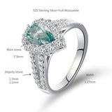 Horus Lake Blue Teardrop Moissanite Ring in 18K Gold-Plated  - Detail View - FITINY Jewelry