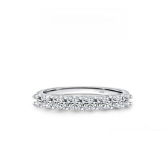 Geometric Moissanite-Pave Ring in Sterling Silver – Stackabl - Front View - FITINY Jewelry