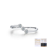 Geometric Moissanite Accent Ring in Sterling Silver - On Model View - FITINY