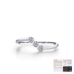 Geometric Moissanite Accent Ring in Sterling Silver - On Model View - FITINY