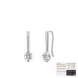 Geometric Round Moissanite Stud Earrings in Sterling Silver - Detail View - FITINY Jewelry