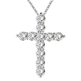 S925 Moissanite Cross Necklace, 3 Color Options, 11 Stones 0.1-0.5ct VVS, Dainty Luxe Clavicle Pendant, Sterling Silver Jewelry