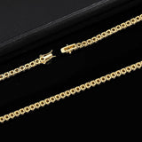 Hip Hop Iced Out Tennis Chain Necklaces, 18K Gold & White Gold Plated, 3–6mm CZ Iced Out Bling Jewelry, 16-24inch