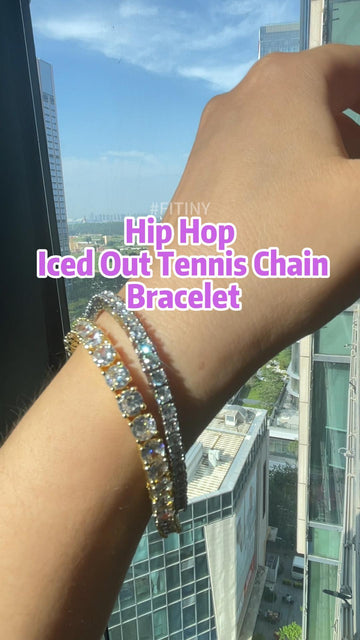 Iced Out Tennis Chain Bracelet – White Gold Plated 3mm & 6mm CZ Hip Hop Bling Jewelry